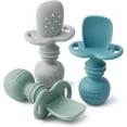 thumbnail image 1 of Juego de 3 cucharas de silicona para bebés SamIgo, autoalimentación, 6 meses o más, 1 of 7