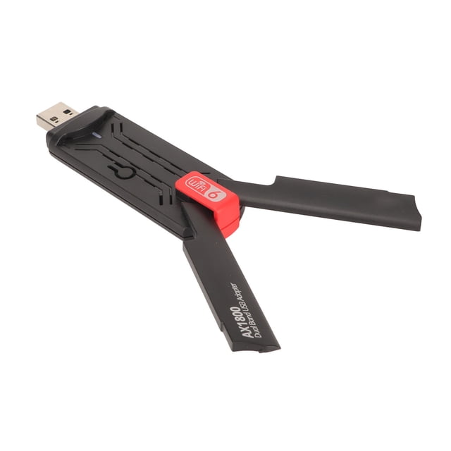 Dual Band WiFi Adapter, USB WiFi Adapter 1800Mbps ABS Material 2.4GHz 5GHz Black Stability With Dual 3dbi Antennas For Laptops
