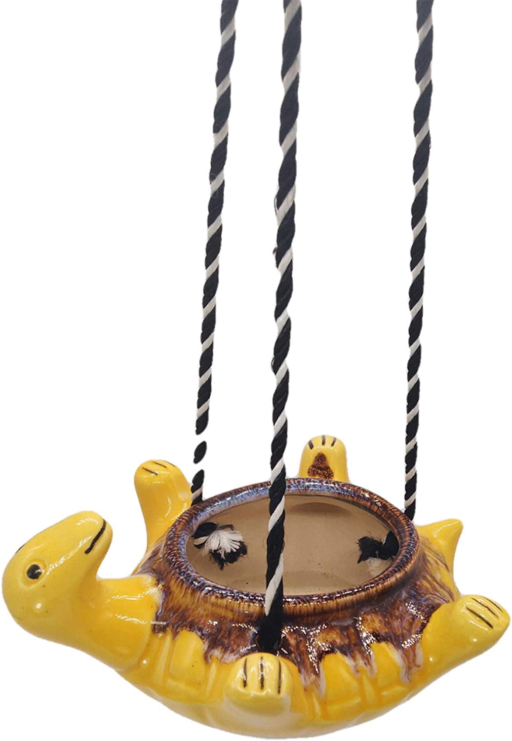 India Meets India Ceramic Hanging Planter Pot Flower Pot Indoor Planter Handicraft by Awarded Indian Artisan (Turtle)