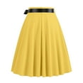 thumbnail image 3 of Curuila Womens Short Skirt Solid Color Fashionable Cute A Line Casual Party Skirt With Waistband Yellow Size Xl, 3 of 3