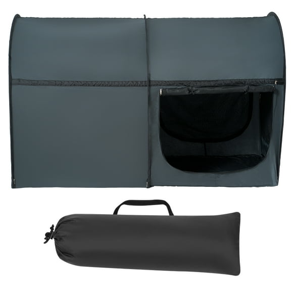 KFFKFF Sleep Canopy, Pongee Material, Quad-Entry, Airy Privacy Pod with Thin Fiber Rods, Full Bed Coverage, Light-Blocking, Ideal for Children's Fort & Adult Rest Space