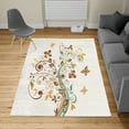 thumbnail image 2 of Floral Turkish Area Rug, Tree with Swirled Branches and Flowers Leaf Butterfly Bridal Inspirations Theme, Soft Carpet for Living Room Decor with Distressed Look, 2.6' x 5', Pale Brown, by Ambesonne, 2 of 4