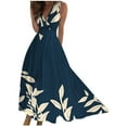 thumbnail image 3 of Jacenvly New Formal Dresses for Women Spring/Summer Sleeveless Color V-Neck Wrapped Chest Dress Long Dress Quick Drying Trendy Beach Dresses for Women 2024 Vacation Navy, 3 of 6