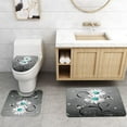 thumbnail image 5 of BSHAPPLUS 4PCS Shower Curtain Set White Daisy Floral Curtain Bathroom Sets 70.9x70.9 inch Shower Curtain with Non-Slip Rugs Bath U-Shaped Mat Toilet Lid Cover and 12 Hooks, 5 of 5