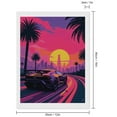 thumbnail image 2 of Diamond Art Kits for Adults, Retro Sunset Fast Car Cityscape 5D Diamond Painting Kits for Adults Beginners, DIY Full Drill Diamond Painting, Gem Art and Crafts 12x16, 2 of 7