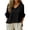 Black, variant on MEICHEN Women's V Neck T Shirts Casual 3/4 Sleeve Loose Fit Tops Solid Color Fashion Tees Lightweight Blouse
