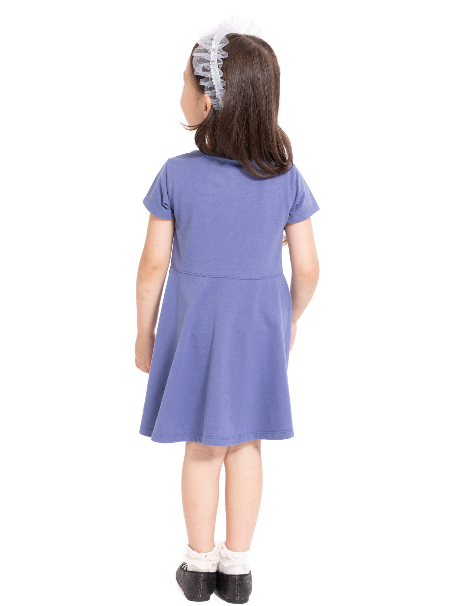 Frozen Toddler Girls Graphic Print Skater Dress with Short Sleeves, Sizes 12M-5T