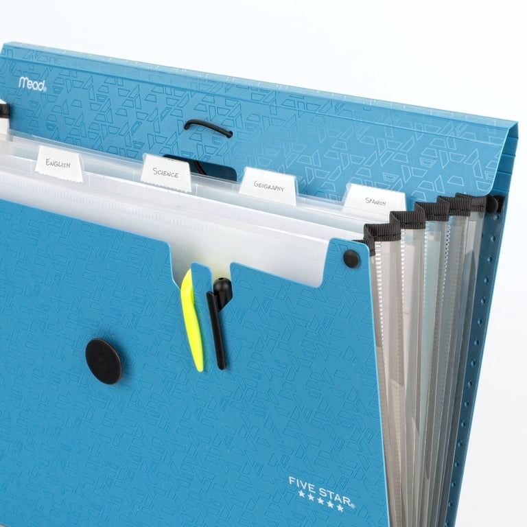 Five Star, Expanding File, 6-Pocket, 12 1/2 x 9 1/4 Tidewater Blue