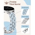 thumbnail image 3 of Wearlizer Metal Bracelet Compatible with Samsung Galaxy Watch 7/6/5/4, Enamel Stainless Steel Strap Women for Galaxy Watch FE/5 Pro/6 Classic/4 Classic/3/Active 2/Active, 20mm, 3 of 5