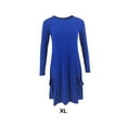 thumbnail image 4 of ZheElen Coton Femmes à la Mode S Polyvalent à Manches Longues Robes Courtes Déclaration de Mode Partout Aller Élégant Bleu XL, 4 of 6