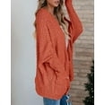 thumbnail image 6 of Sherrylily Women Chunky Popcorn Cardigan Open Front Boyfriend Batwing Fuzzy Knit Coat, 6 of 7