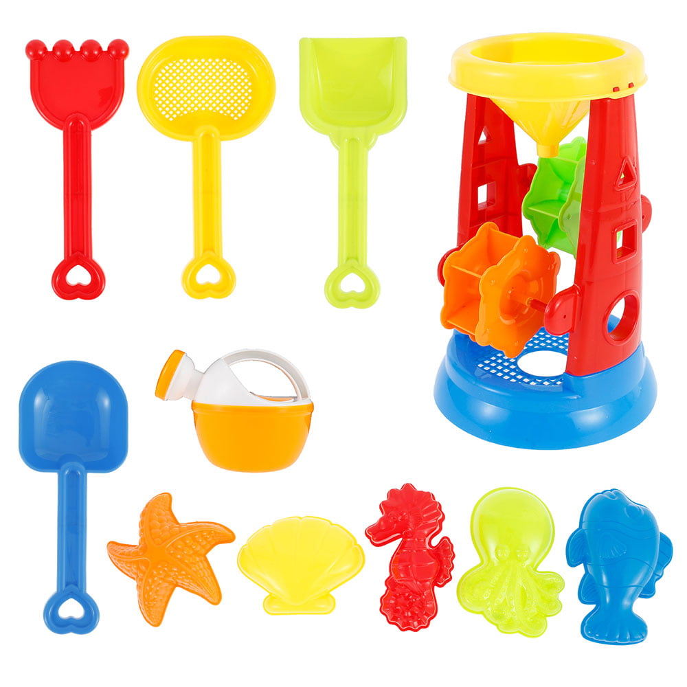 Beach Toys Set for Kids Toddlers 11pcs Beach Sand Toy Set with Sand Truck Molds 