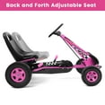 thumbnail image 4 of Costway Go Kart 4 Wheel Pedal Powered Kids Ride On Toy with Adjustable Seat Pink, 4 of 8
