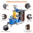 thumbnail image 6 of Commercial Janitorial Cleaning Cart on Wheels - Black Housekeeping Caddy with Cover, Shelves and Vinyl Bag, 6 of 8