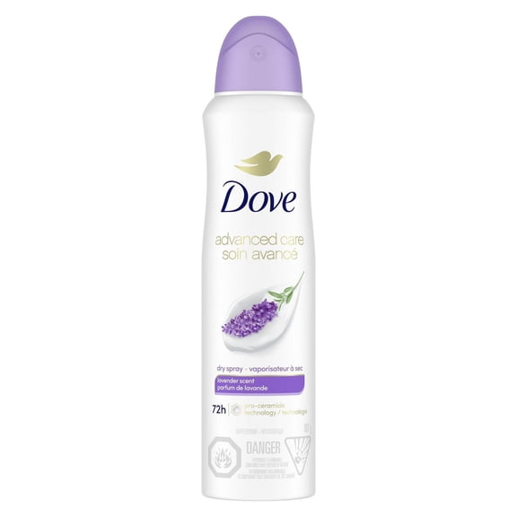 Dove Advanced Care Antiperspirant Deodorant Dry Spray Lavender, 107 g