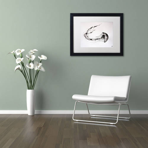 Trademark Fine Art 'That's No Moon' Canvas Art by Marc Allante, White Matte, Black Frame