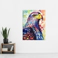 thumbnail image 2 of Bald Eagle Bird Folk Art Multicoloured Watercolour Painting Extra Large XL Wall Art Poster Print, 2 of 3