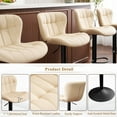 thumbnail image 5 of Furniliving Bar Stools Set of 2, Faux Leather Modern Swivel Bar Chairs, Upholstered Counter Height Barstools with Back for Bar, Kitchen Island, Dining Room, Beige, 5 of 12
