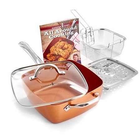 Antique Copper Steamer Copper Chef 5 Piece Cookware Set - 9.5