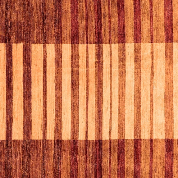 Ahgly Company Indoor Square Abstract Orange Modern Area Rugs, 6' Square