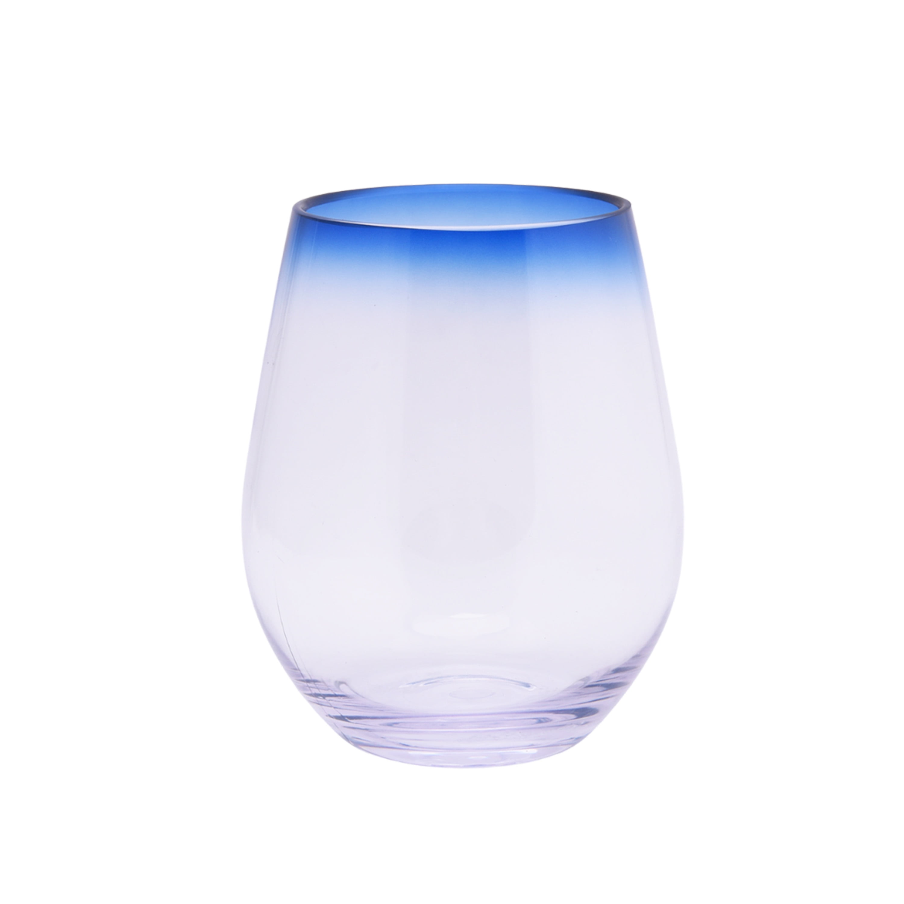 Mainstays 19-Ounce Acrylic Blue Rim Stemless Wine Tumbler