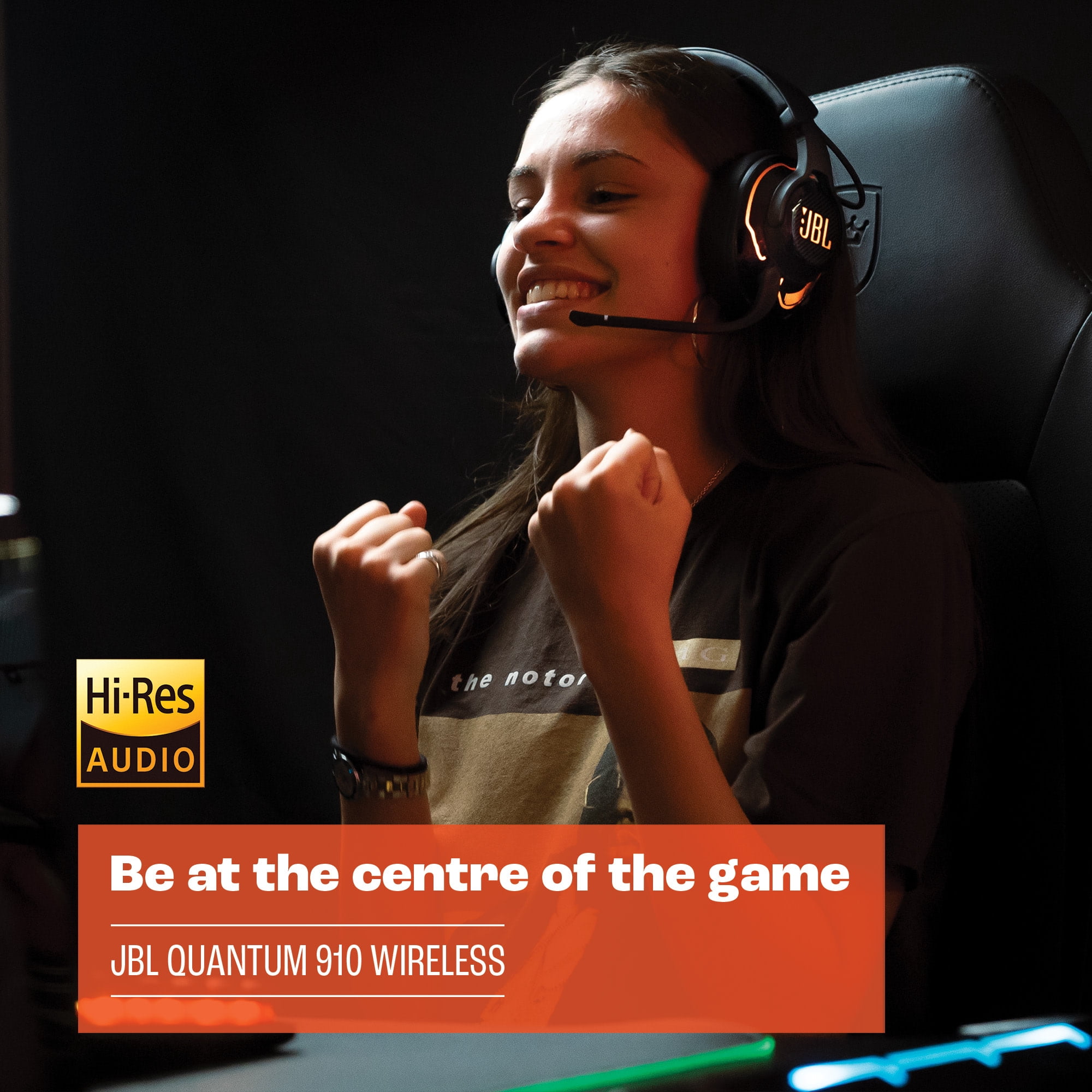 JBL Quantum 910 Wireless - Wireless over-ear performance gaming headset with head tracking-enhanced, Active Noise Cancelling and Bluetooth - Black