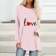 thumbnail image 1 of Promotions d'Été! Aqestyerly Pull Décontracté Imprimé pour Femmes Saint-Valentin Manches Longues Col Rond, 1 of 4