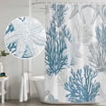 thumbnail image 5 of Xipuska Starfish Coastal Shower Curtain - Water Repellent Fabric Shower Curtains Washable, Nautical Ocean Summer Beach Coral Decorative Polyester Cloth Bathroom Curtains Modern Bath Decor 36"x72", 5 of 6