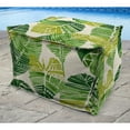 thumbnail image 2 of Jordan Manufacturing 20" x 20" Hixon Palm Green Leaves Square Outdoor Pouf Ottoman with Flange, 2 of 8