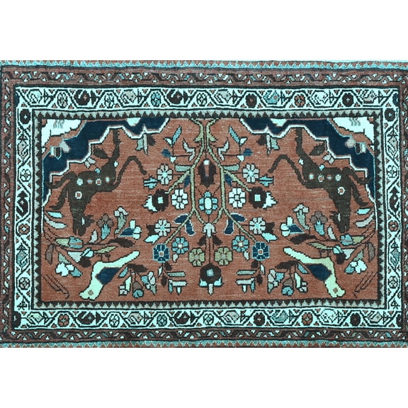 Ahgly Company Indoor Rectangle Persian Light Blue Traditional Area Rugs, 5' x 7'