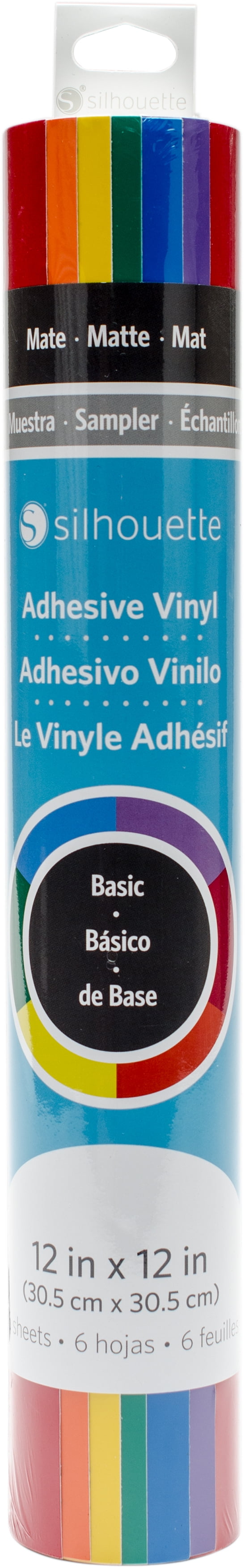Silhouette Vinyl Sampler Pack 12'X12' 6/Pkg (on A Roll)-Red, Orange, Yellow, Green, Blue, Violet