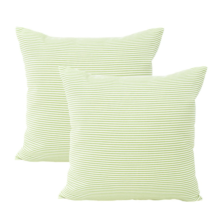 Throw Pillow Covers 16x16 - Decorative Pillows for Couch Set of 2 Rustic  Linen Striped Cushion Cover Soft Large Pillowcase for Bedding Decor, Sofa, Outdoor  Farmhouse Home Fall Colored Green 