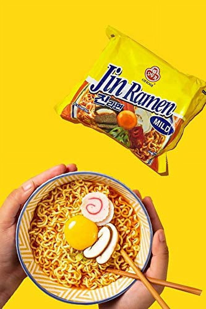 OTTOGI Jin Ramen, Mild Flavor - Korean Instant Ramen Noodle, Best Tasting Soup Traditional Instant Ramen (120g) -18 Pack