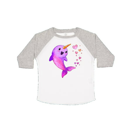 Valentine's Day Cute Pink Narwhal with Hearts Toddler