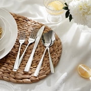 20 Pcs Silverware Set, Modern Flatware Set Service for 4, Mirror Polished, Dishwasher Safe