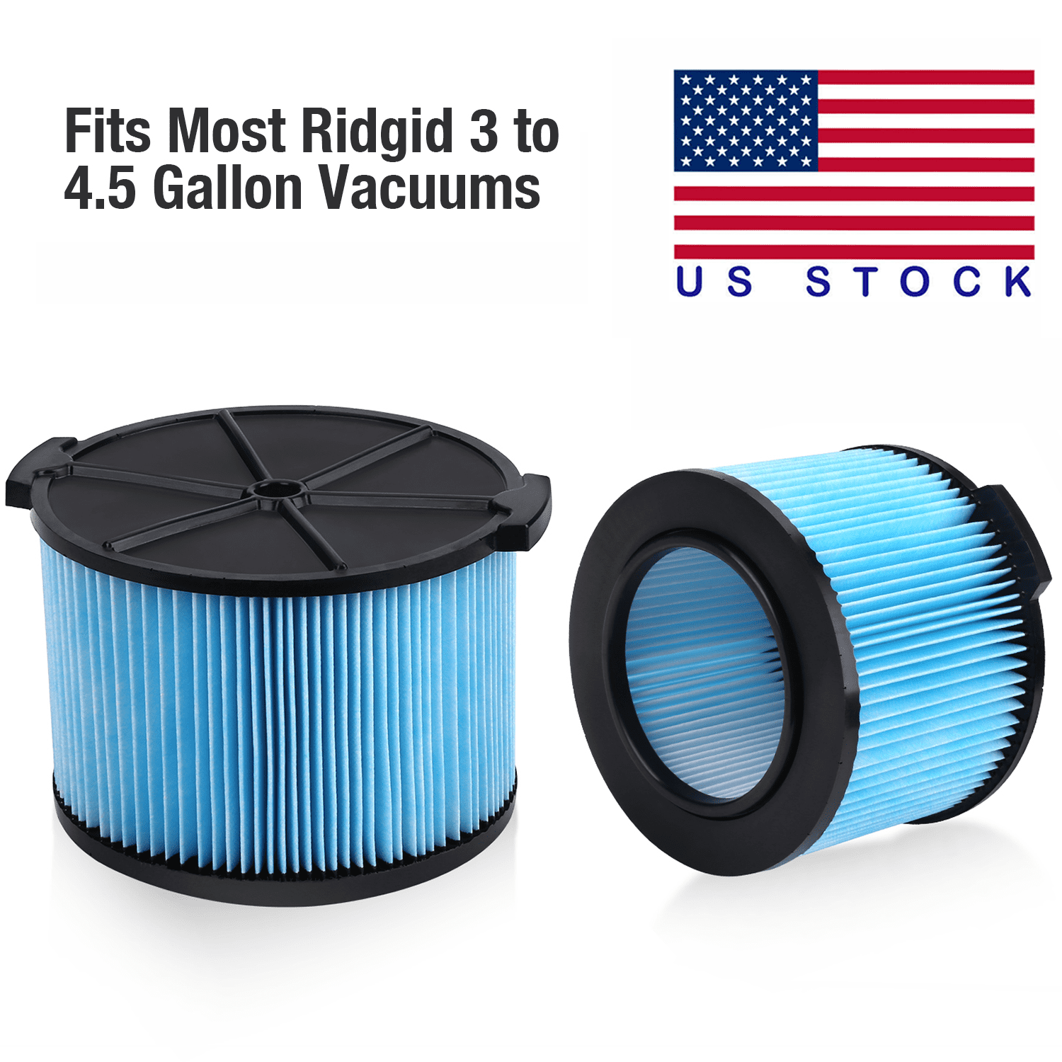 2X Vacuums Cleaner Cartridge Parts for Ridgid GALLON WD4070 WD4080 4000RV 