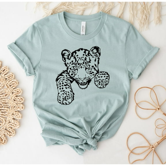 Leopard T-shirt Animal Print Easter Shirt Mama Tee Cheetah Wanderlust Gift Mountain Top Outdoors Nature Snow