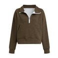 thumbnail image 4 of STETMN Women's Waffle Knit Sweatshirts Half Zip Cropped Pullover Tops Fall Long Sleeve Clothes, 4 of 4
