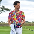 thumbnail image 3 of Fotbe Colorful Bananas Camiseta Polo de Golf para Hombre con Estampado – Camisa Deportiva Transpirable con Cuello Abotonado-4X-Large, 3 of 6