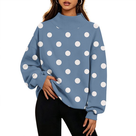 Womens Mock Neck Sweatshirts Oversized Pullover Fall Outfits, M