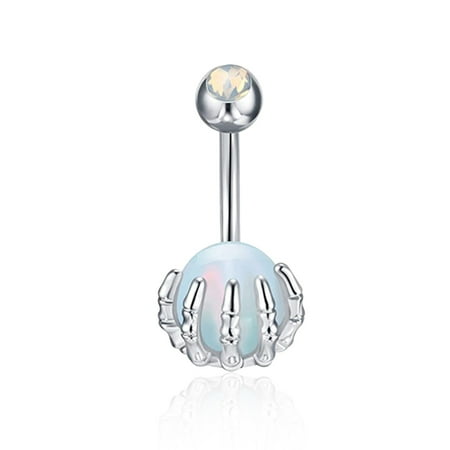 

NIUREDLTD Belly Button Nail Skull Hand Ball Drill Bit Multi-color Optional Belly Button Buckle Turquoise Acrylic Ball