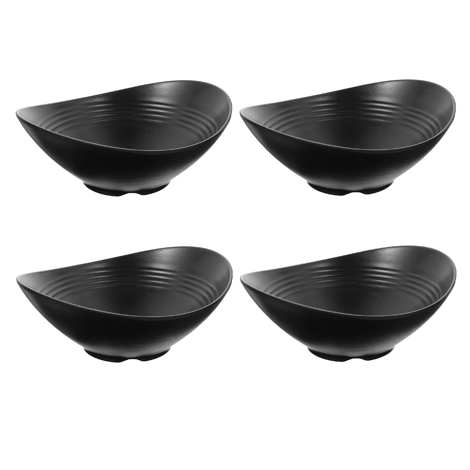 LABSERRON 4Pcs Black Japanese Style Soup Bowls Easy to Clean Multipurpose Tableware Set