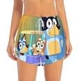 thumbnail image 4 of Lsque Bluey Printed Women's Running Shorts with Liner Pockets,Elastic Quick Dry Workout Athletic Gym Yoga Shorts,Womens High Waist Shorts-Small, 4 of 9