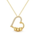 thumbnail image 2 of Collar de Corazón Dorado con Anillo Móvil Bañado en Plata, 2 of 7