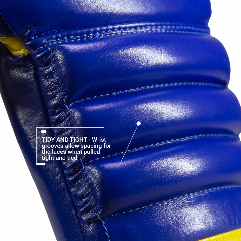S4 Sentinel Lace Pro Leather Gel Boxing Gloves - Authentic Blue