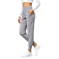 thumbnail image 6 of Risckoth Women's Jogger Leggings High Waist Front Pockets Cuffed Ankle Slim Fit Yoga Pants S-2XL, Gray, 6 of 7