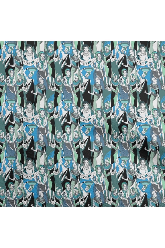 GeorgetteViscoseMediumBlueFabricAfricanDressMaterialFabricPrintFabricByTheYard42InchWide