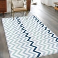 thumbnail image 4 of Area Rug 48×72in, Nautical Blue Herringbone Floor Carpet Living Room Rug, Abstract Geometric Wavy Lines Non-Slip Welcome Mat Indoor Rugs for Bedroom Dining Room, 4 of 9