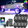 thumbnail image 1 of Luz de ambiente para automóvil, luz de ambiente para automóvil con color mágico RGB, luz de ritmo musical con aplicación Bluetooth, luz de chasis para automóvil, 1 of 1