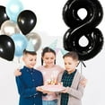 thumbnail image 3 of 32 Inch Black Balloons Foil Ballon Digital Birthday Party Decoration Supplies Numbers 0, 1, 2, 8 Balloons -Number 8;, 3 of 6